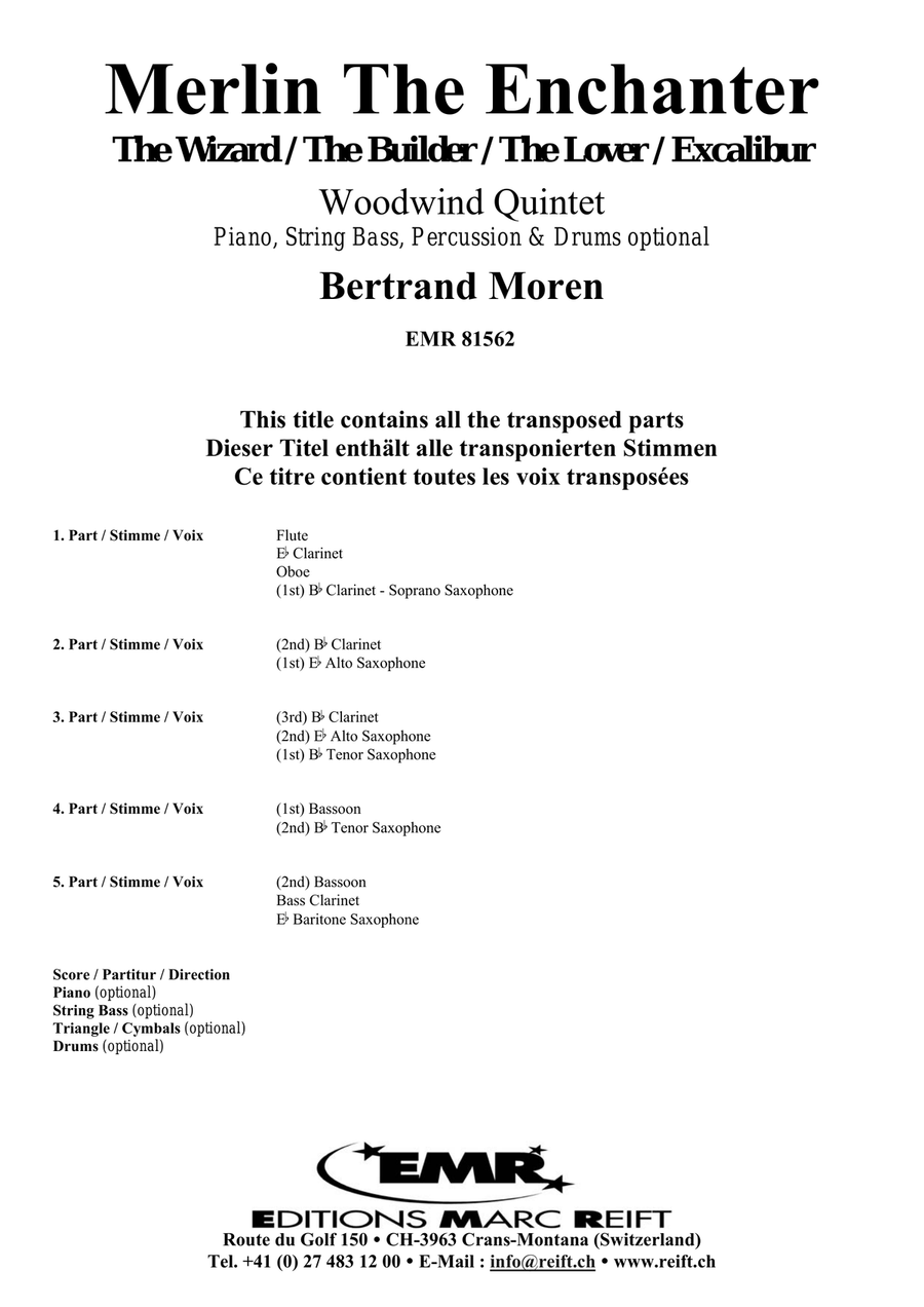Merlin The Enchanter Merlin The Enchanter Woodwind Quintet scores gallery preview page 2