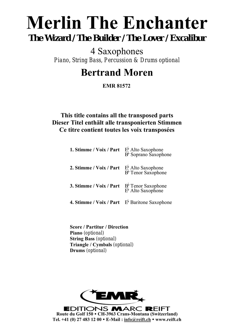 Merlin The Enchanter Merlin The Enchanter Saxophone Quartet scores gallery preview page 2
