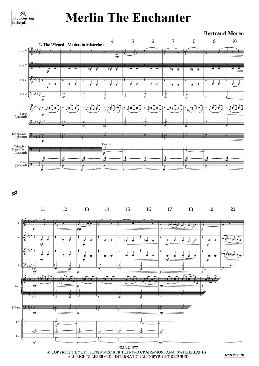 Merlin The Enchanter Merlin The Enchanter Woodwind Quartet scores gallery preview page 4