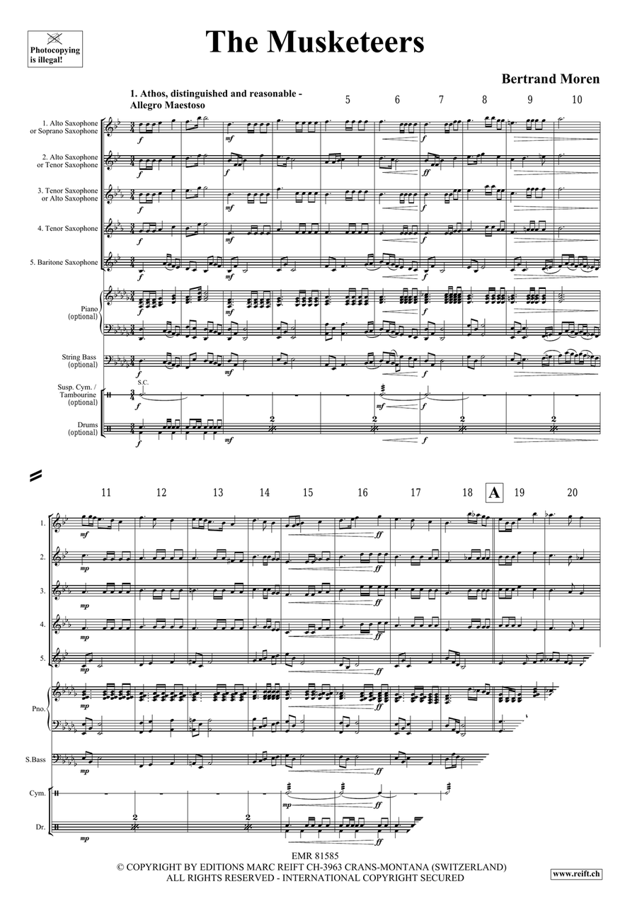The Musketeers The Musketeers Saxophone Quintet scores gallery preview page 4