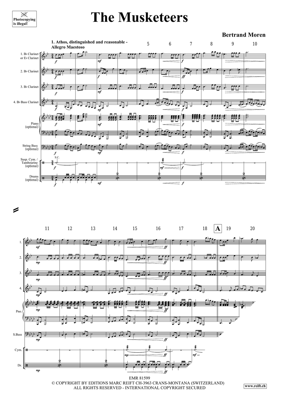 The Musketeers The Musketeers Clarinet Quartet scores gallery preview page 4