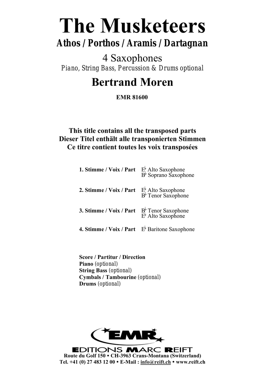 The Musketeers The Musketeers Saxophone Quartet scores gallery preview page 2