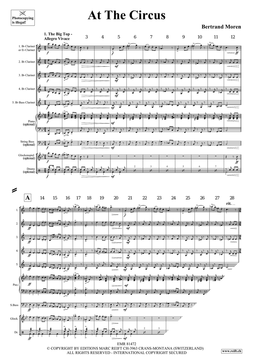 At The Circus At The Circus Clarinet Quintet scores gallery preview page 4