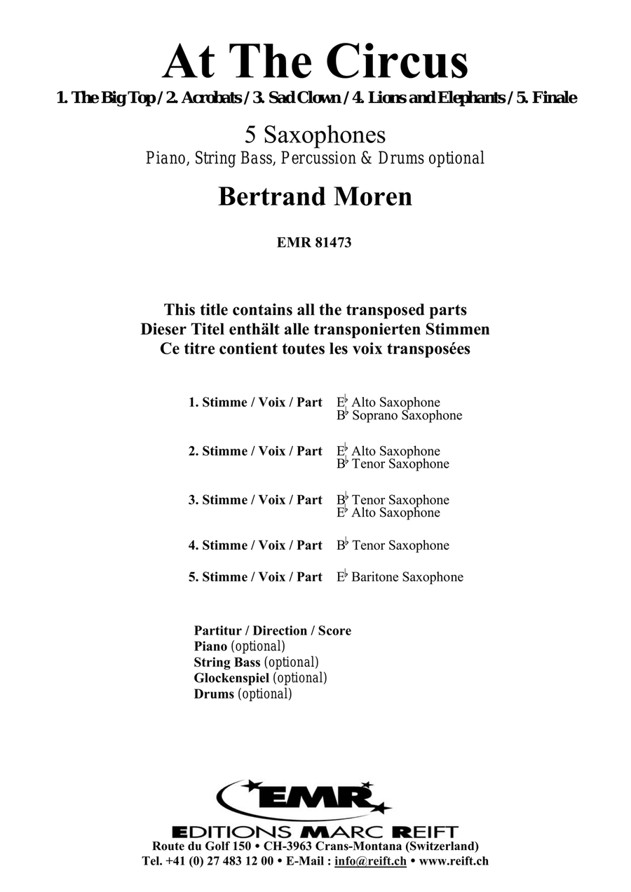At The Circus At The Circus Saxophone Quintet scores gallery preview page 2