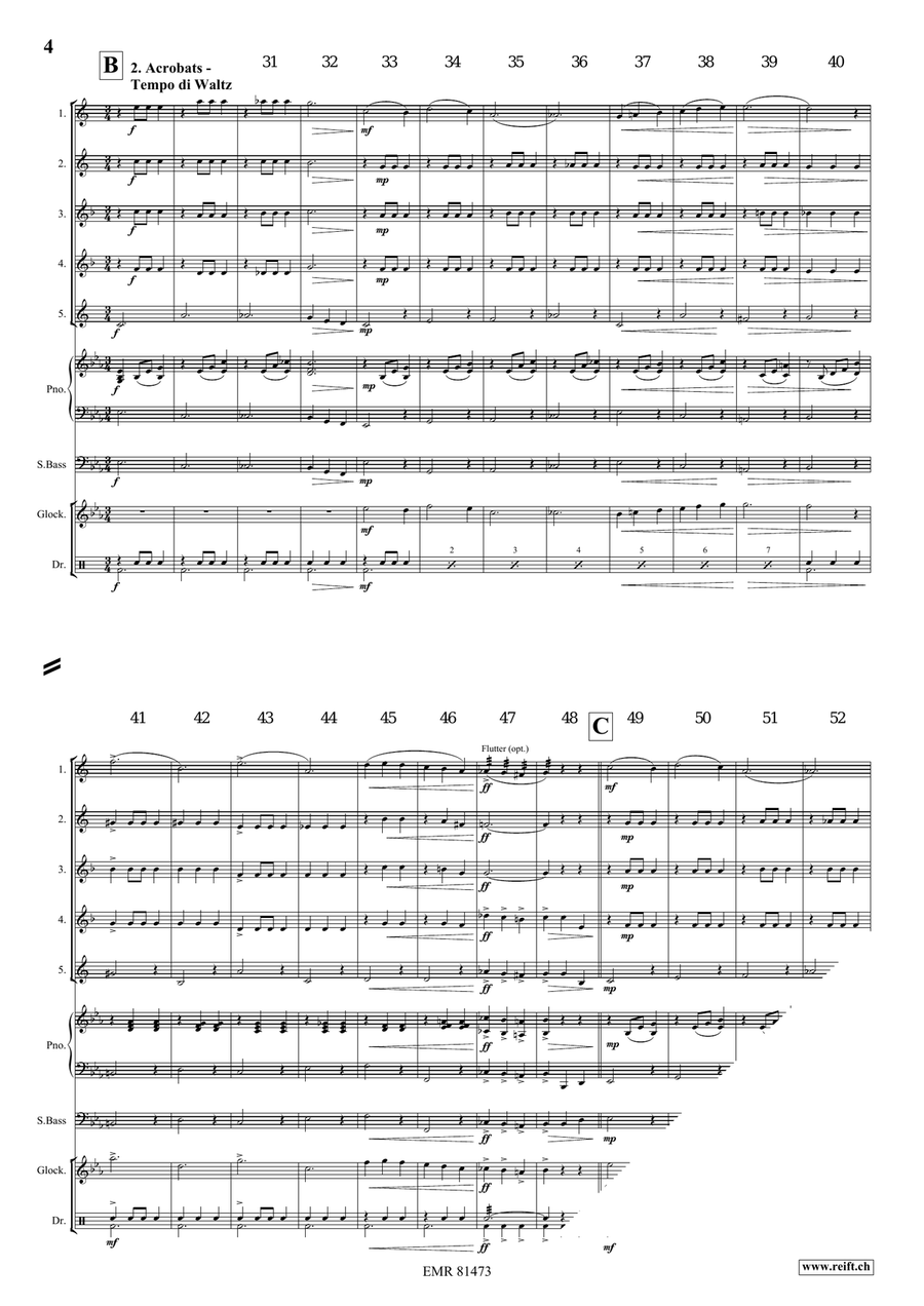 At The Circus At The Circus Saxophone Quintet scores gallery preview page 5
