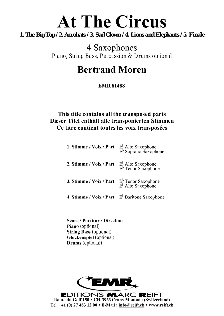 At The Circus At The Circus Saxophone Quartet scores gallery preview page 2