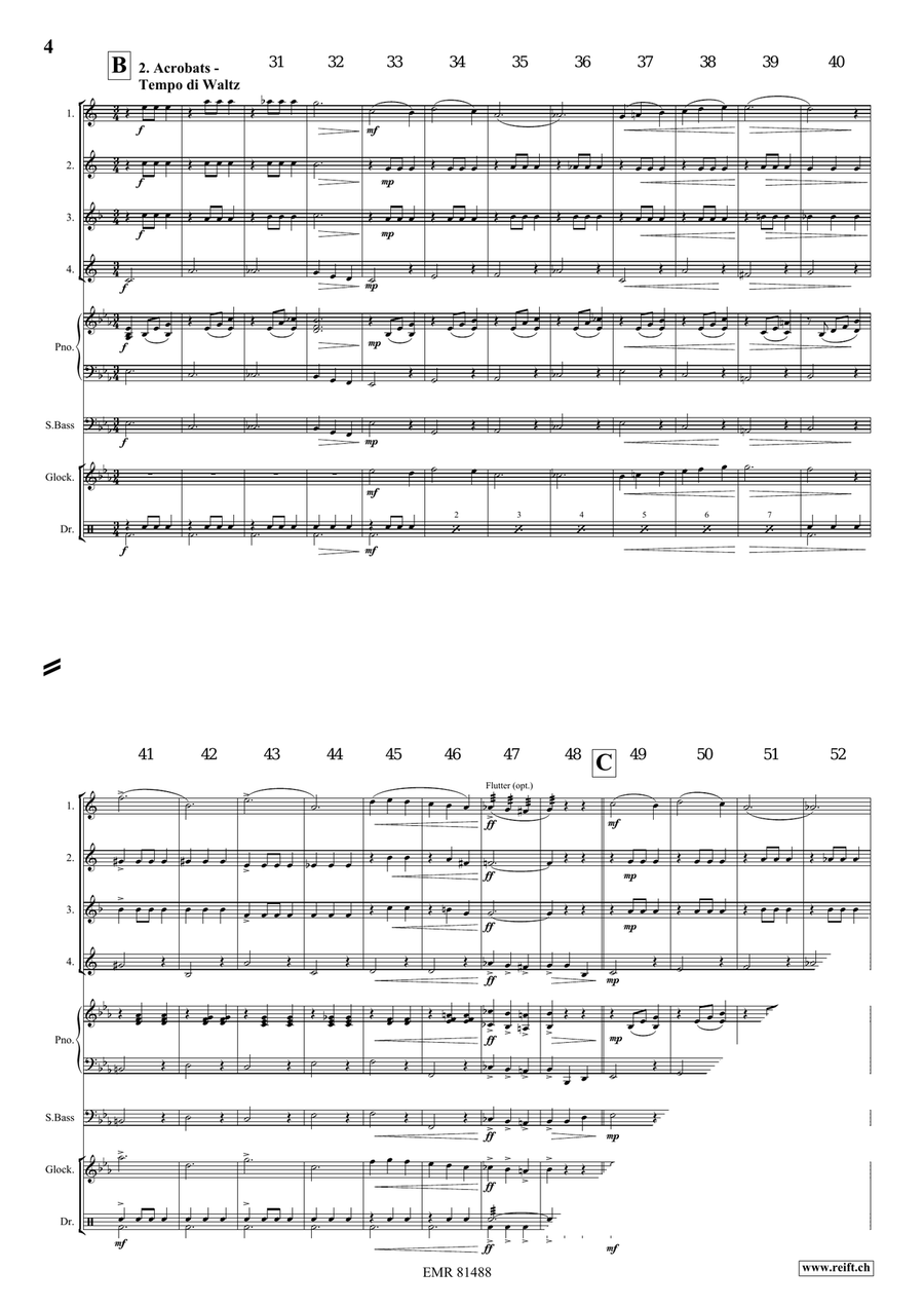 At The Circus At The Circus Saxophone Quartet scores gallery preview page 5