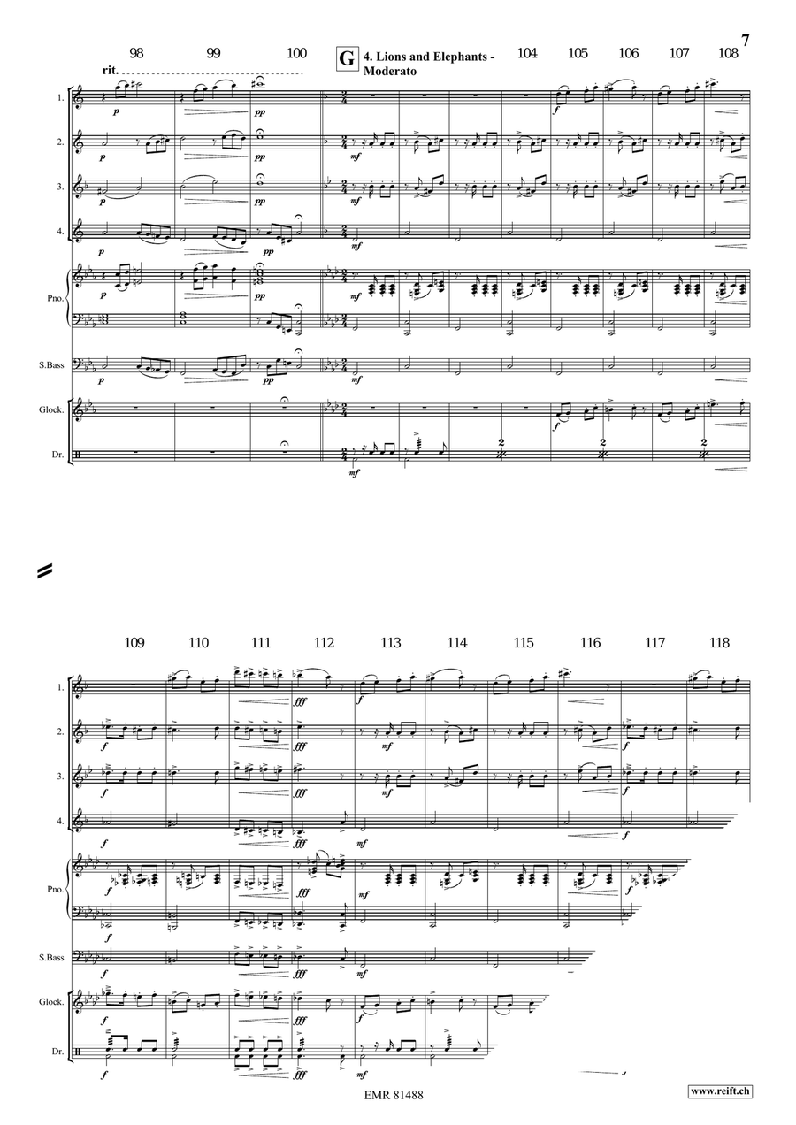 At The Circus At The Circus Saxophone Quartet scores gallery preview page 7