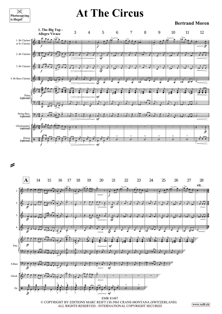 At The Circus At The Circus Clarinet Quartet scores gallery preview page 4