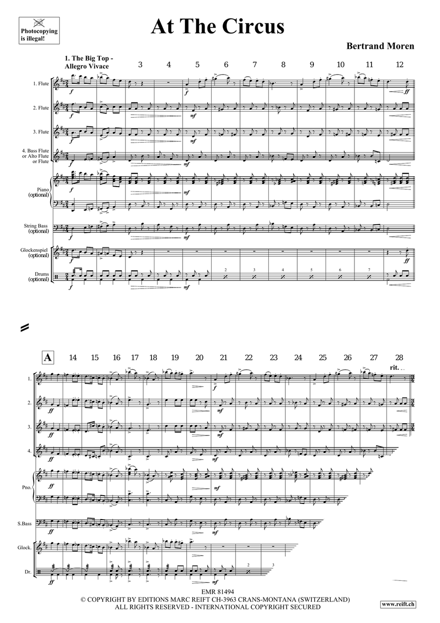 At The Circus At The Circus Flute Quartet scores gallery preview page 4
