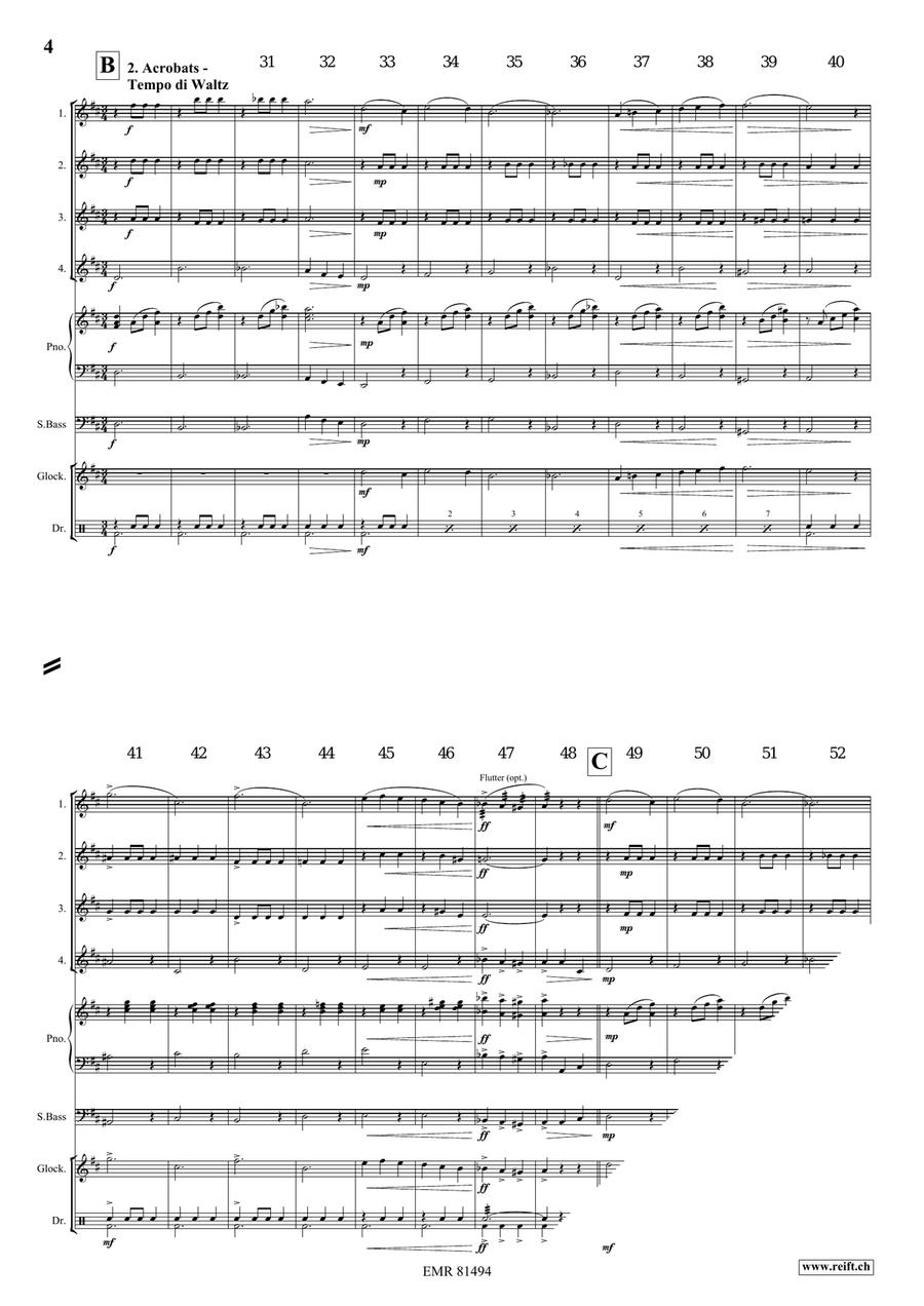 At The Circus At The Circus Flute Quartet scores gallery preview page 5
