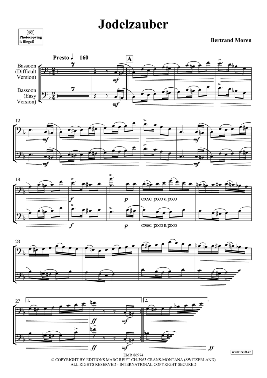 Jodelzauber Jodelzauber Bassoon Solo scores gallery preview page 5