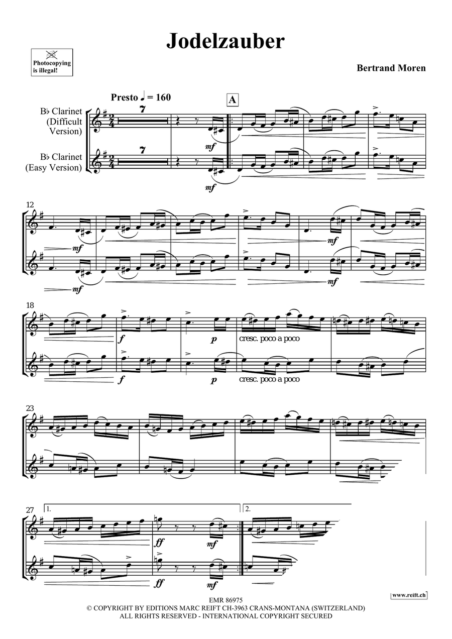 Jodelzauber Jodelzauber Clarinet Solo scores gallery preview page 5