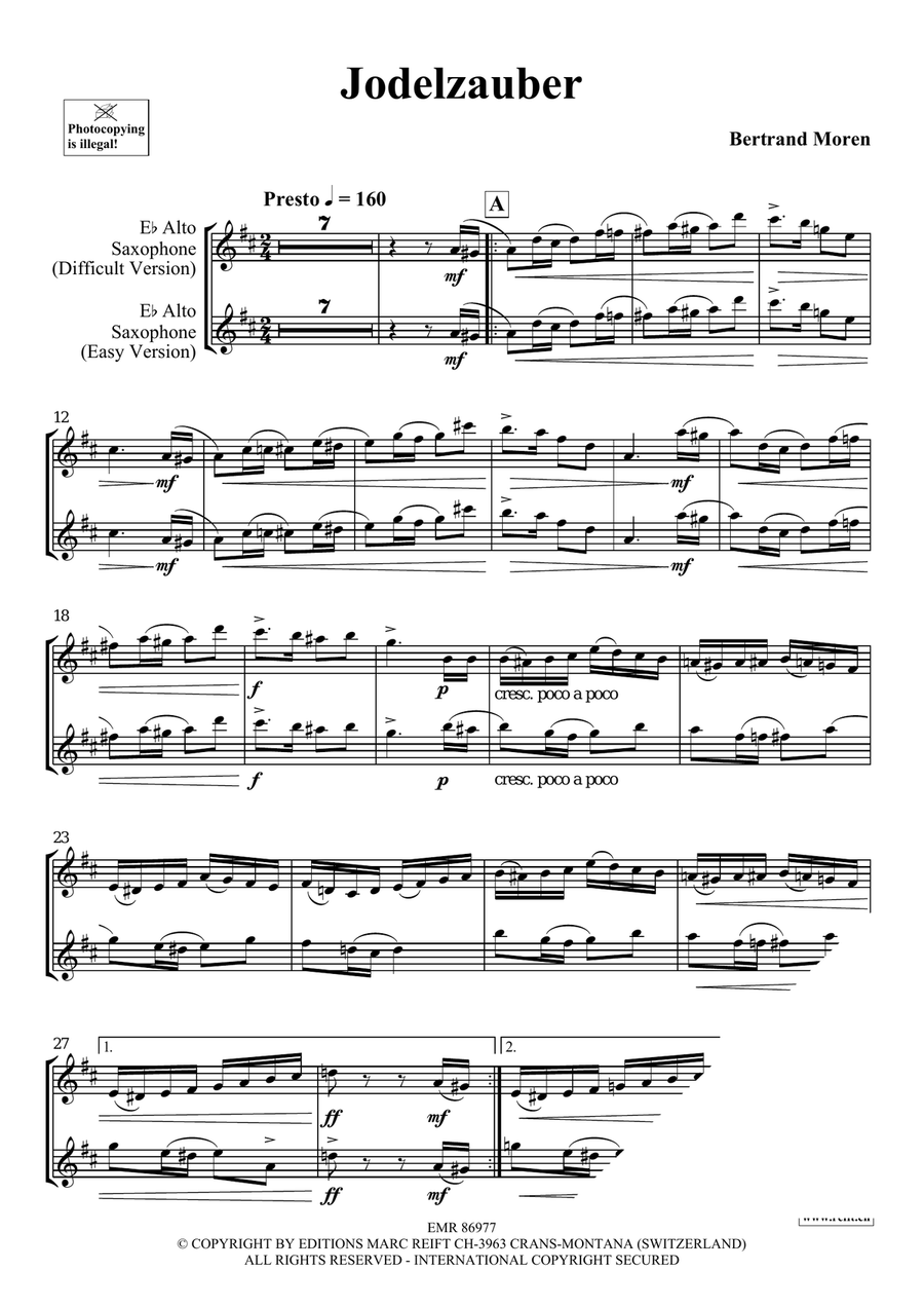 Jodelzauber Alto Saxophone scores gallery preview page 5