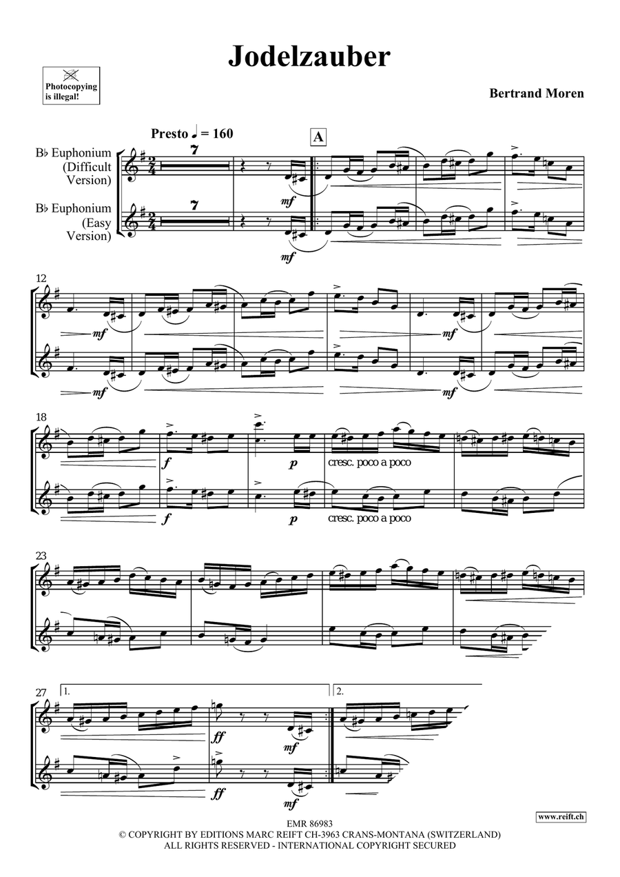 Jodelzauber Jodelzauber Euphonium scores gallery preview page 5