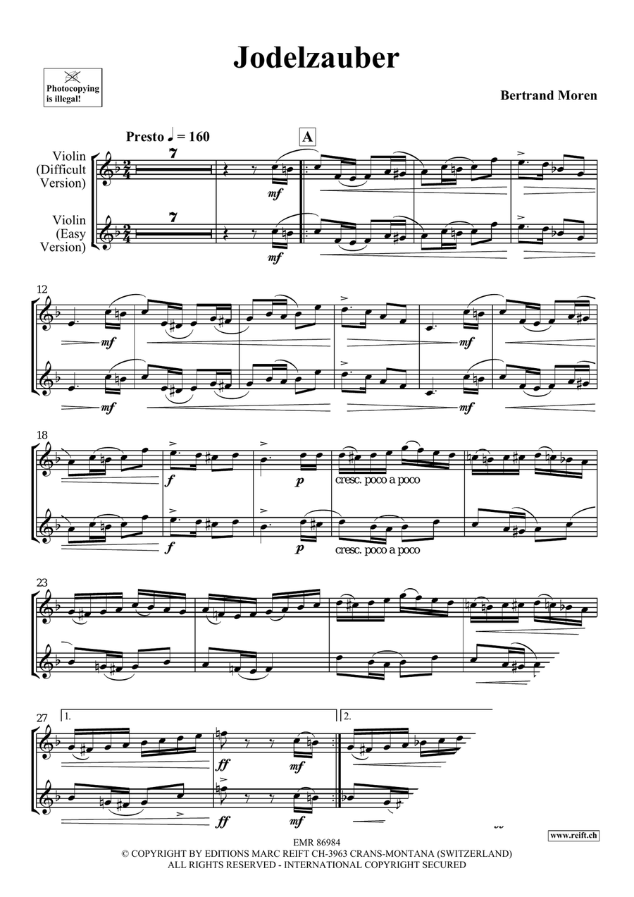 Jodelzauber Jodelzauber Violin Solo scores gallery preview page 5
