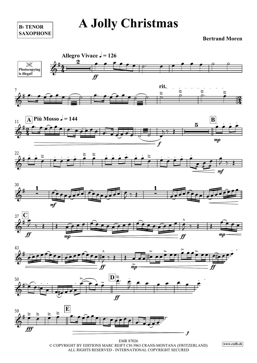 A Jolly Christmas A Jolly Christmas Tenor Saxophone scores gallery preview page 4