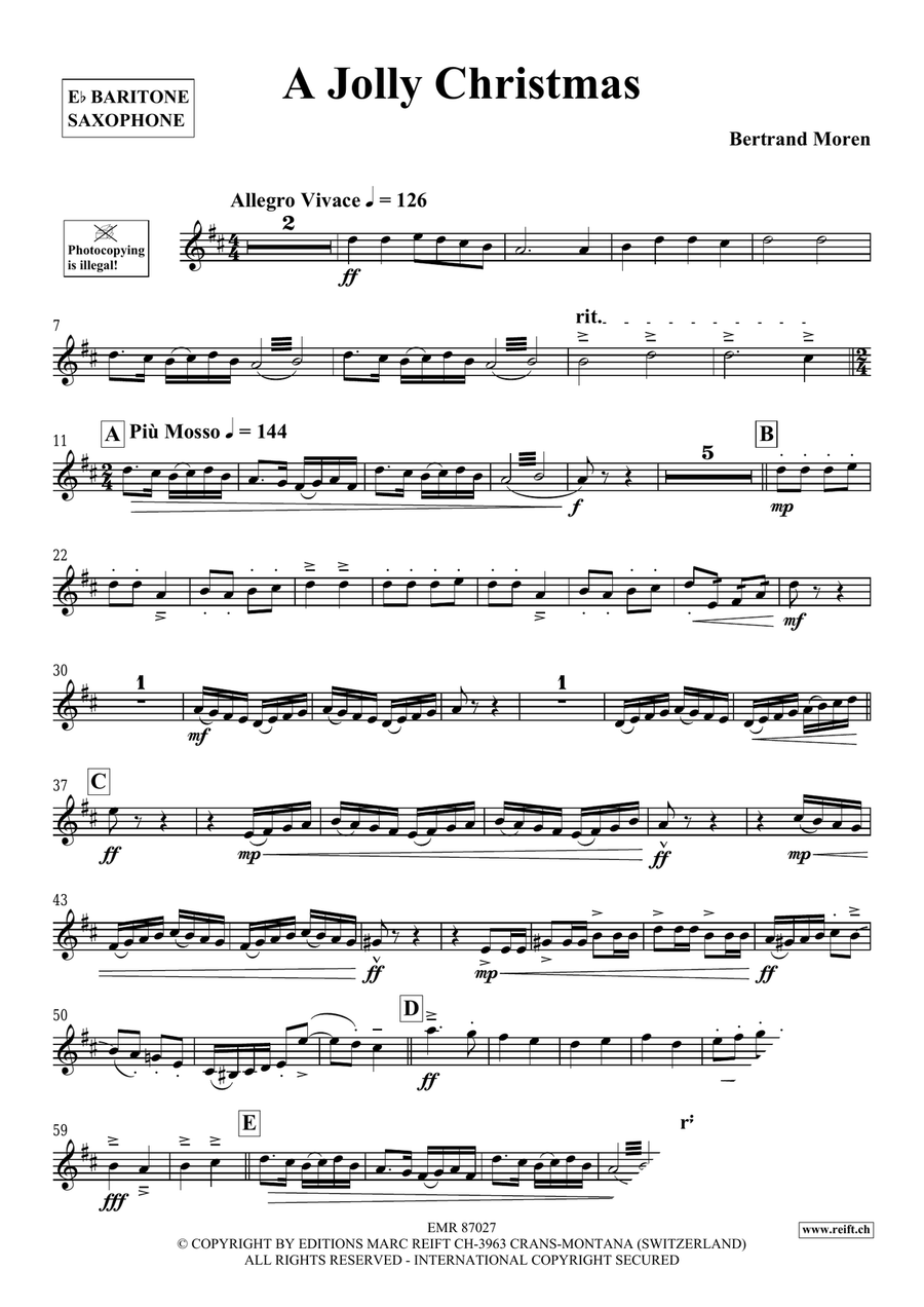 A Jolly Christmas A Jolly Christmas Baritone Saxophone scores gallery preview page 4