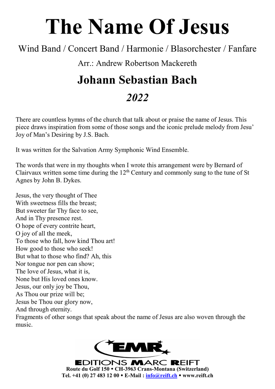 The Name Of Jesus The Name Of Jesus Concert Band scores gallery preview page 4