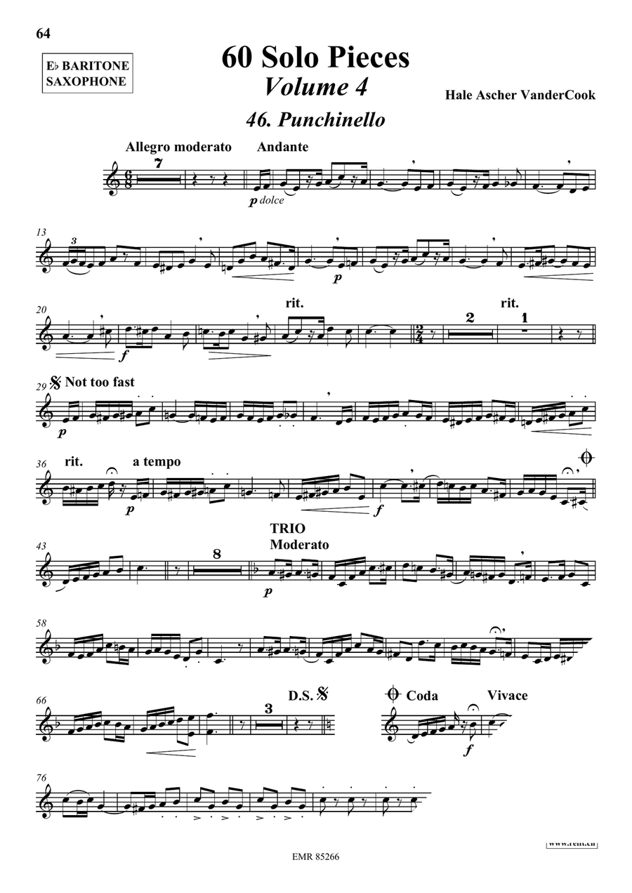 60 Solo Pieces Volume 4 60 Solo Pieces Volume 4 Baritone Saxophone scores gallery preview page 4