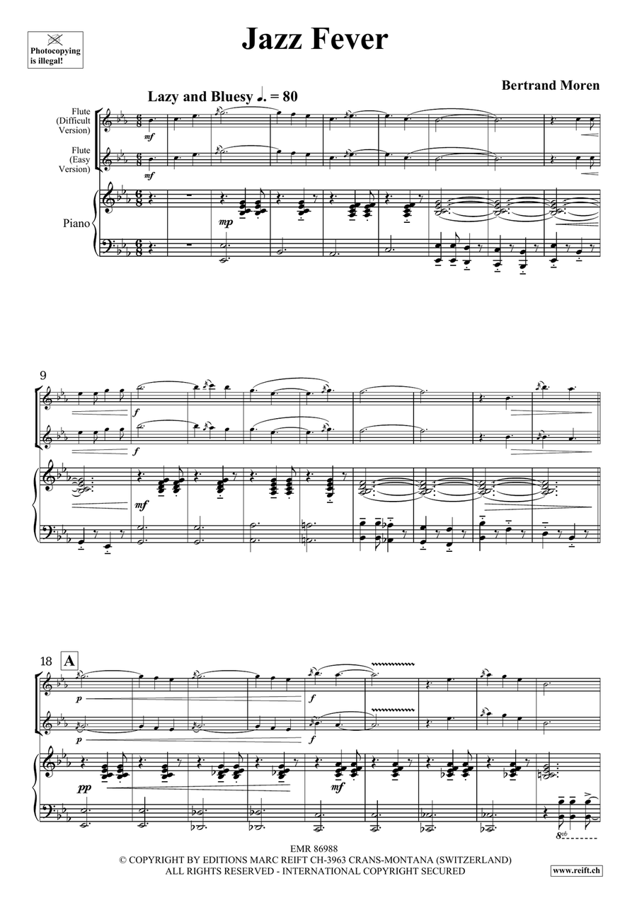 Jazz Fever by Bertrand Moren Flute Solo - Sheet Music page 5