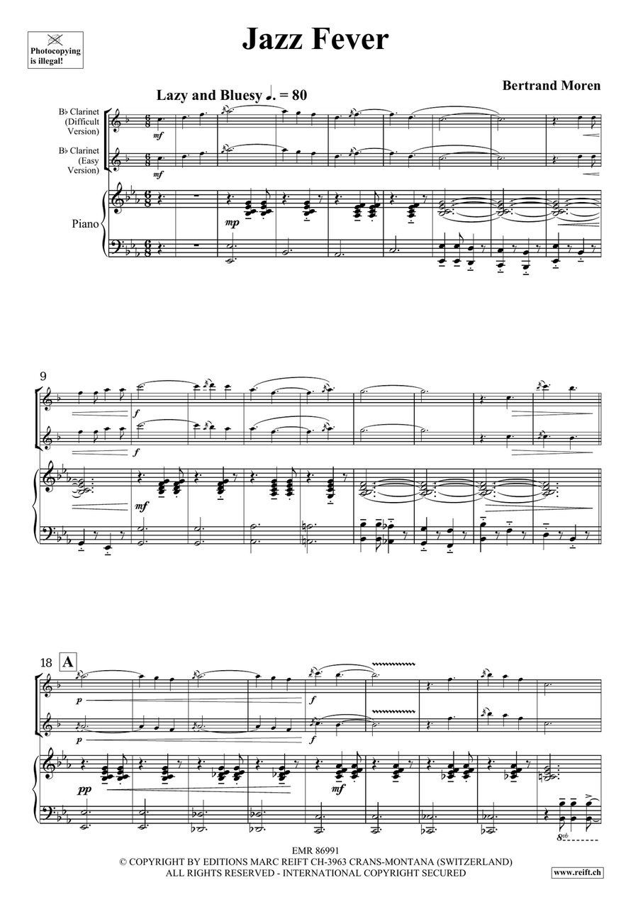 Jazz Fever by Bertrand Moren Clarinet Solo - Sheet Music page 5