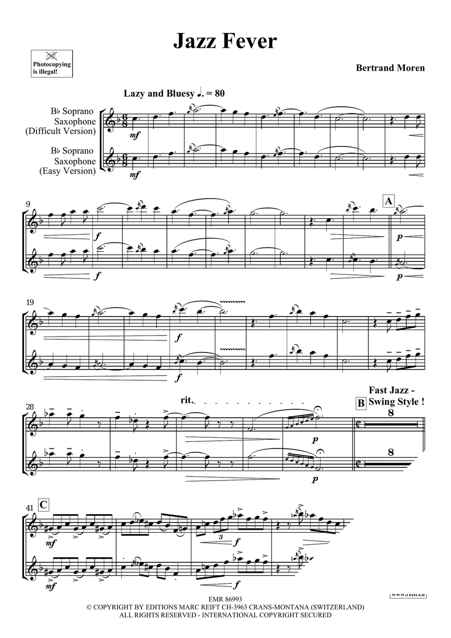 Jazz Fever by Bertrand Moren Soprano Saxophone - Sheet Music page 4