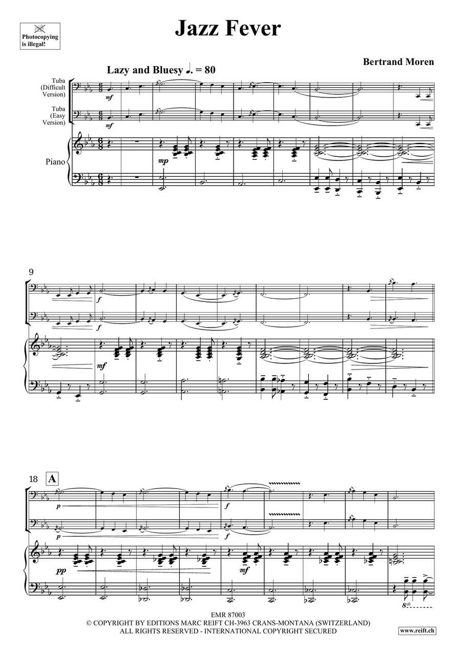 Jazz Fever by Bertrand Moren Tuba - Sheet Music page 5