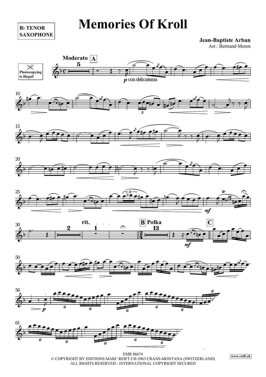 Memories Of Kroll Memories Of Kroll Tenor Saxophone scores gallery preview page 3