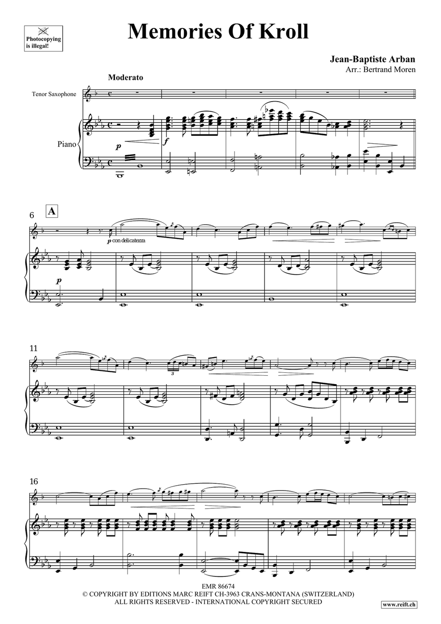 Memories Of Kroll Memories Of Kroll Tenor Saxophone scores gallery preview page 4