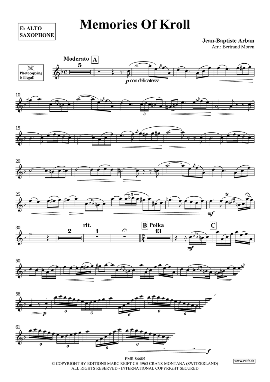 Memories Of Kroll Memories Of Kroll Alto Saxophone scores gallery preview page 3