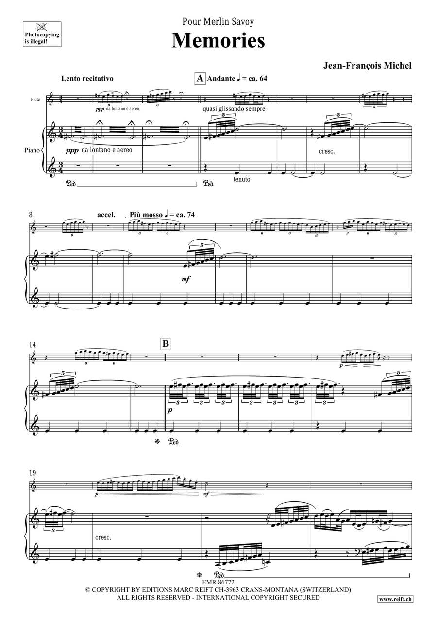 Memories Memories Flute Solo scores gallery preview page 5