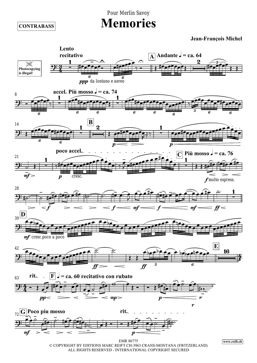 Memories Memories Double Bass scores gallery preview page 4