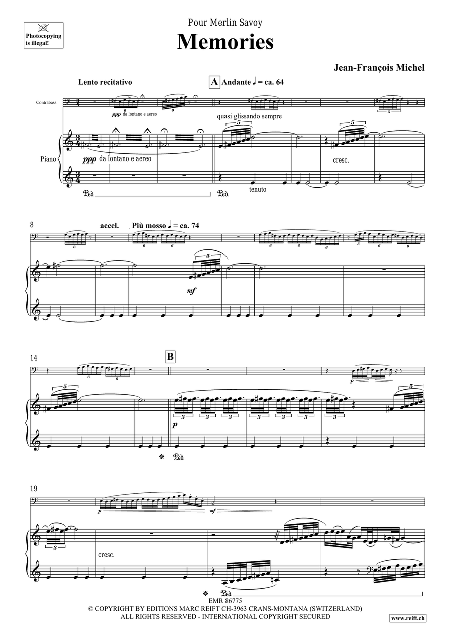Memories Memories Double Bass scores gallery preview page 5