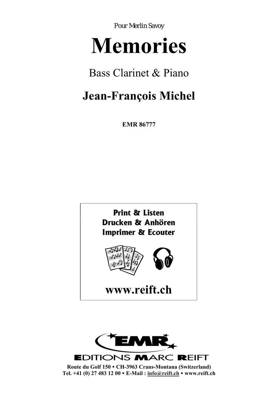 Memories Memories Bass Clarinet scores gallery preview page 2