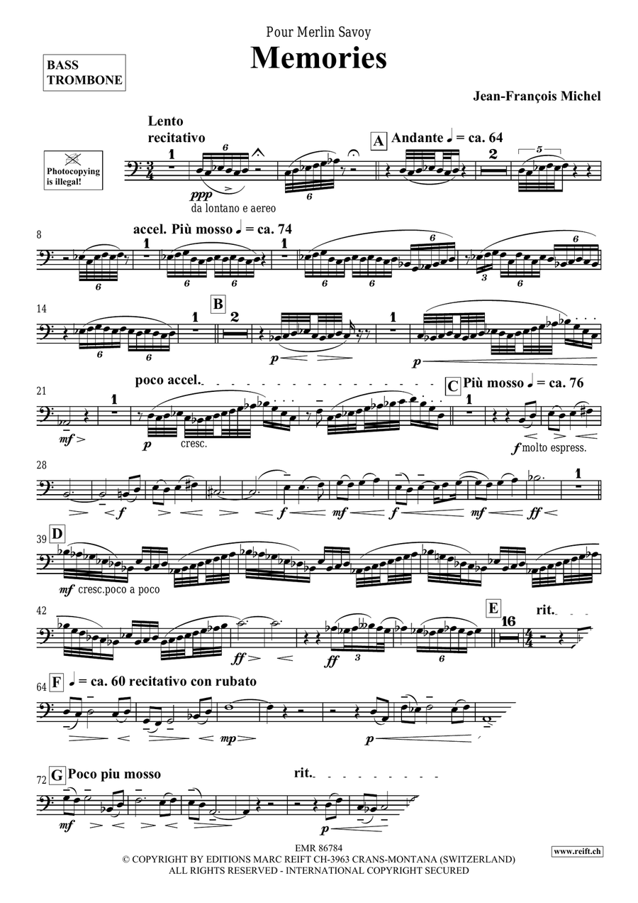 Memories Memories Bass Trombone scores gallery preview page 4