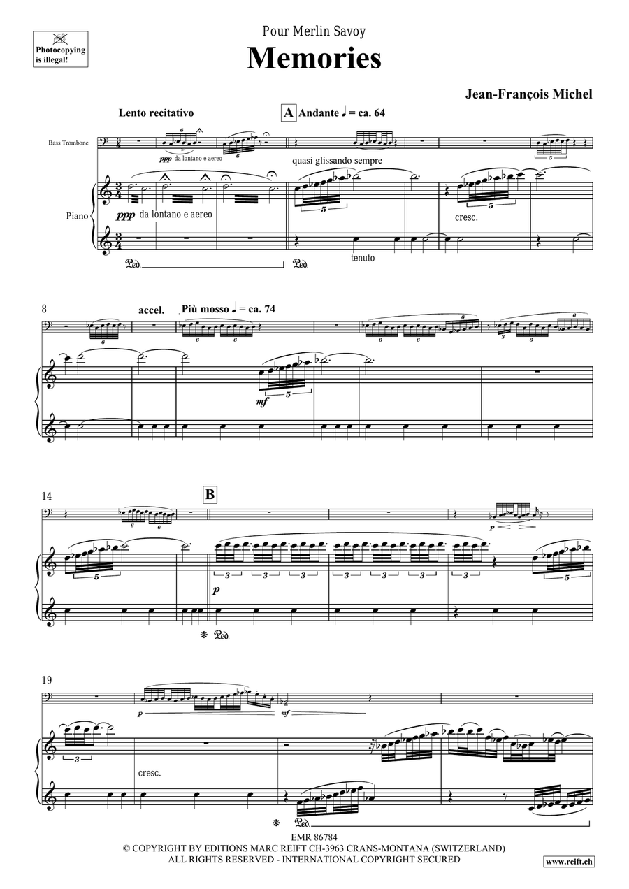 Memories Memories Bass Trombone scores gallery preview page 5