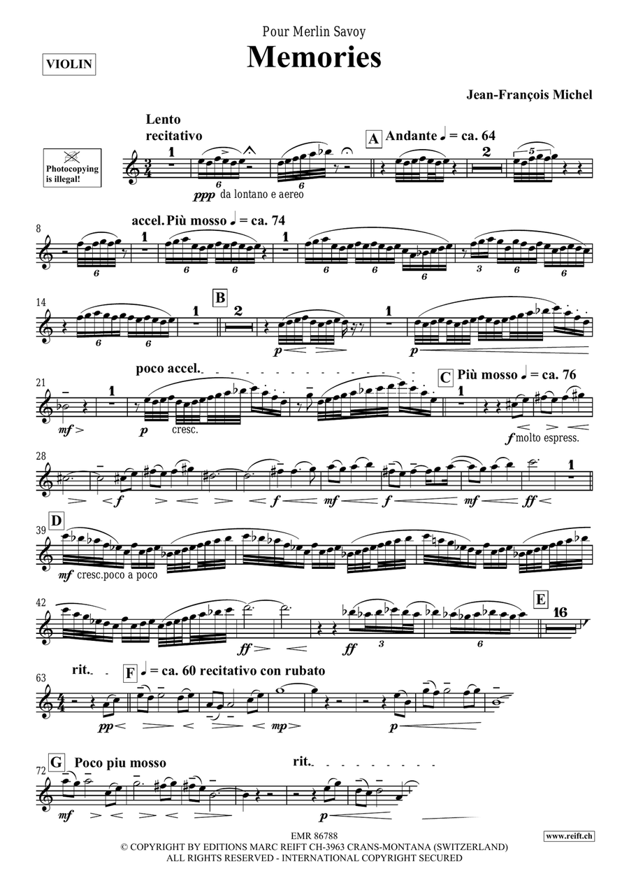 Memories Memories Violin Solo scores gallery preview page 4