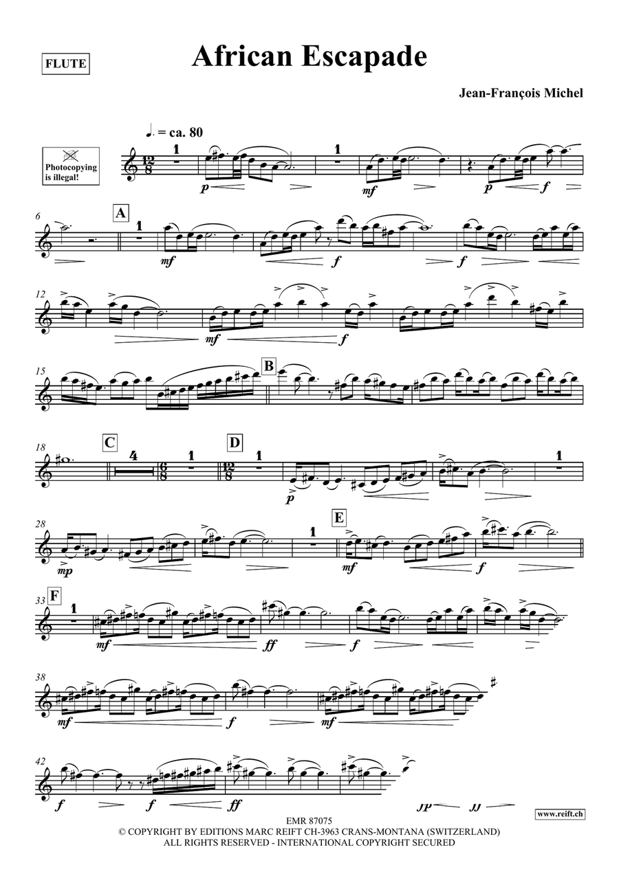 African Escapade African Escapade Flute Solo scores gallery preview page 4
