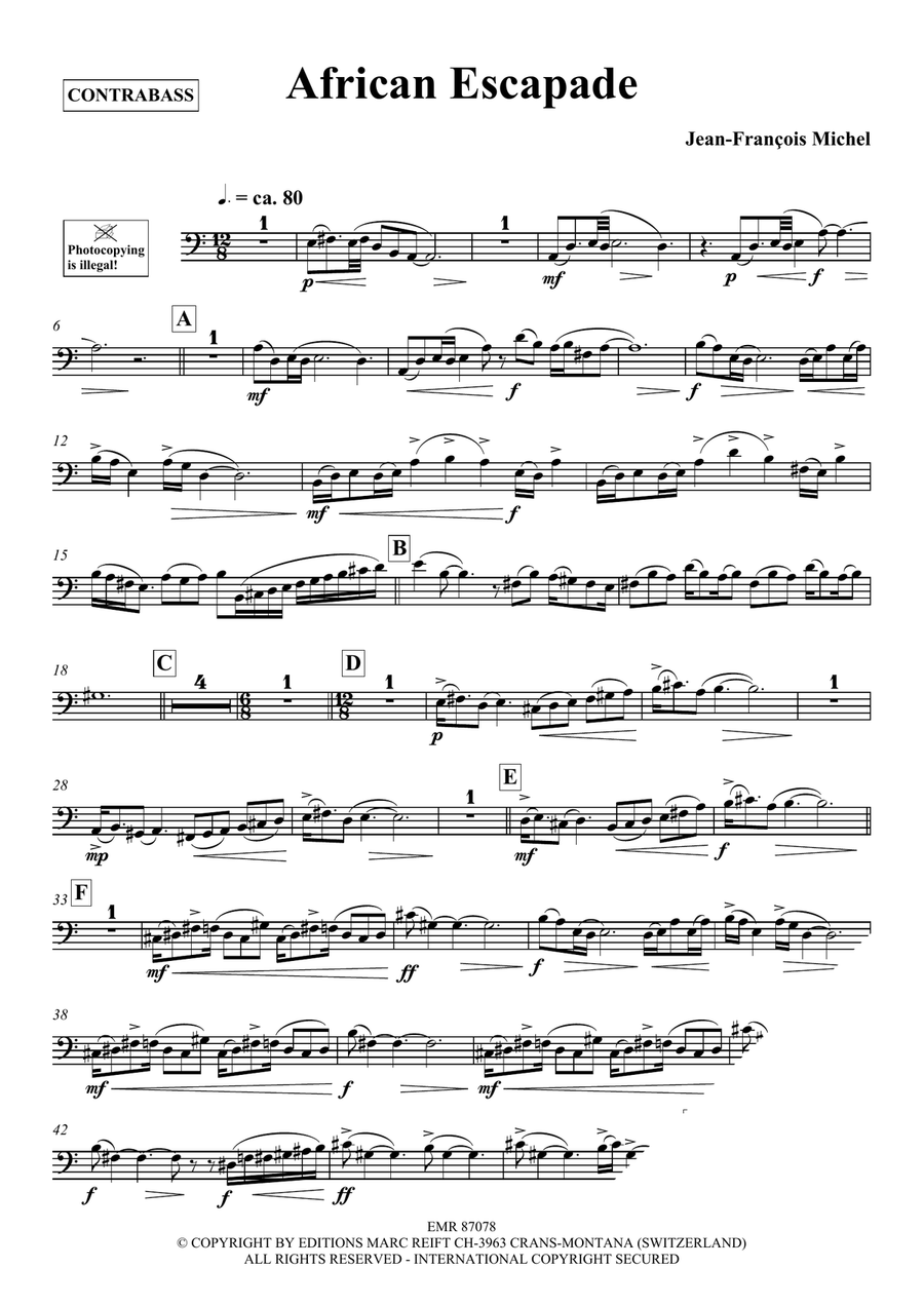 African Escapade African Escapade Double Bass scores gallery preview page 4