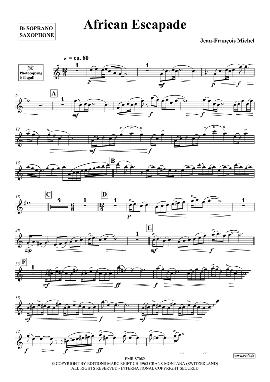African Escapade African Escapade Soprano Saxophone scores gallery preview page 4