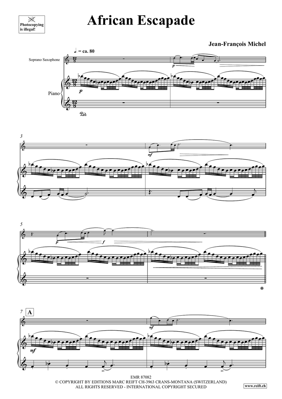 African Escapade African Escapade Soprano Saxophone scores gallery preview page 5