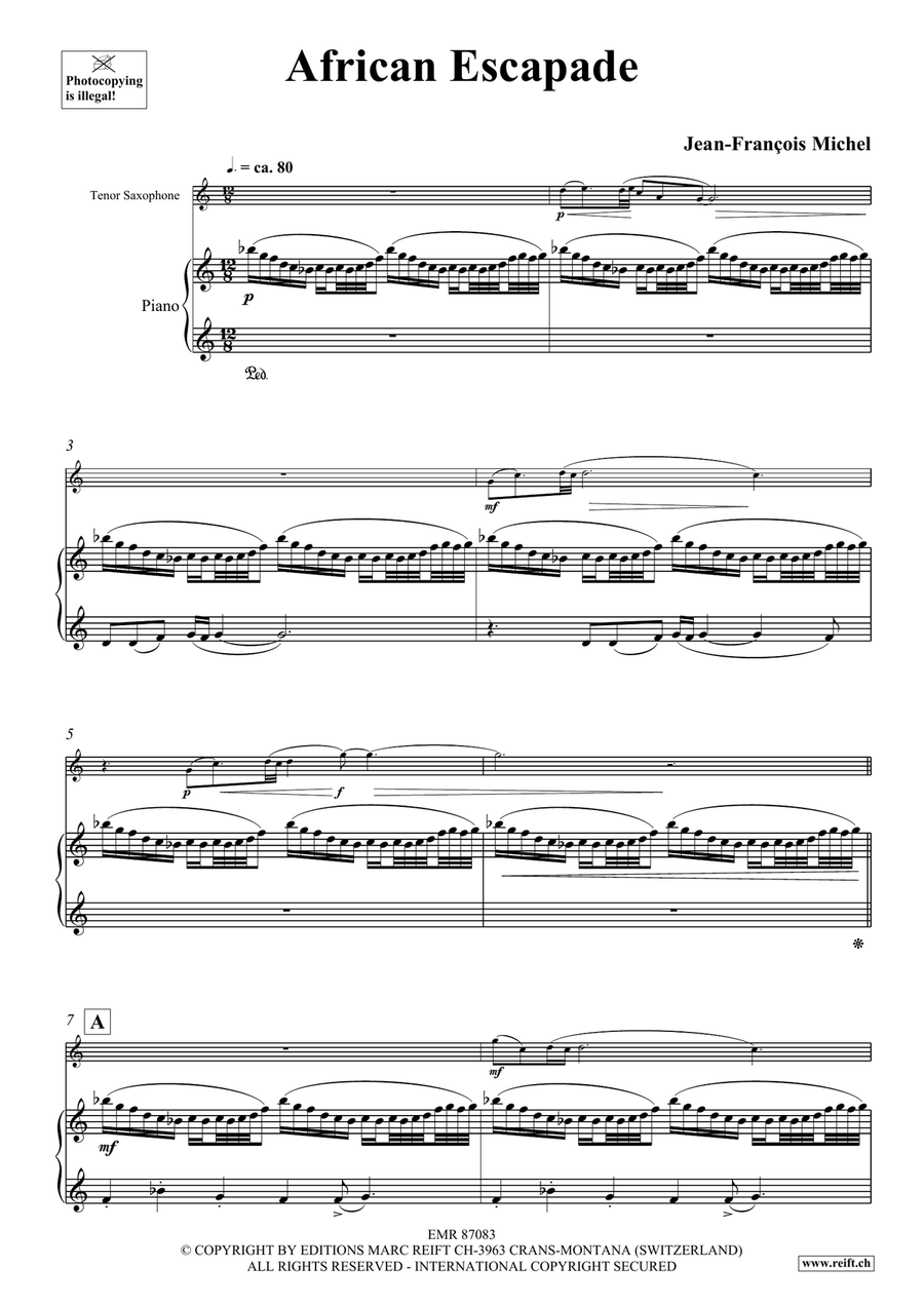 African Escapade African Escapade Tenor Saxophone scores gallery preview page 5