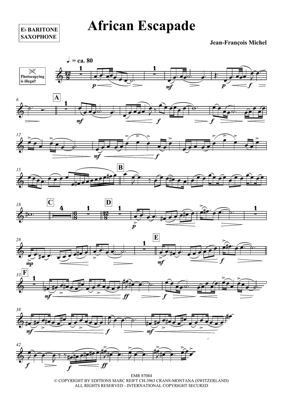 African Escapade African Escapade Baritone Saxophone scores gallery preview page 4