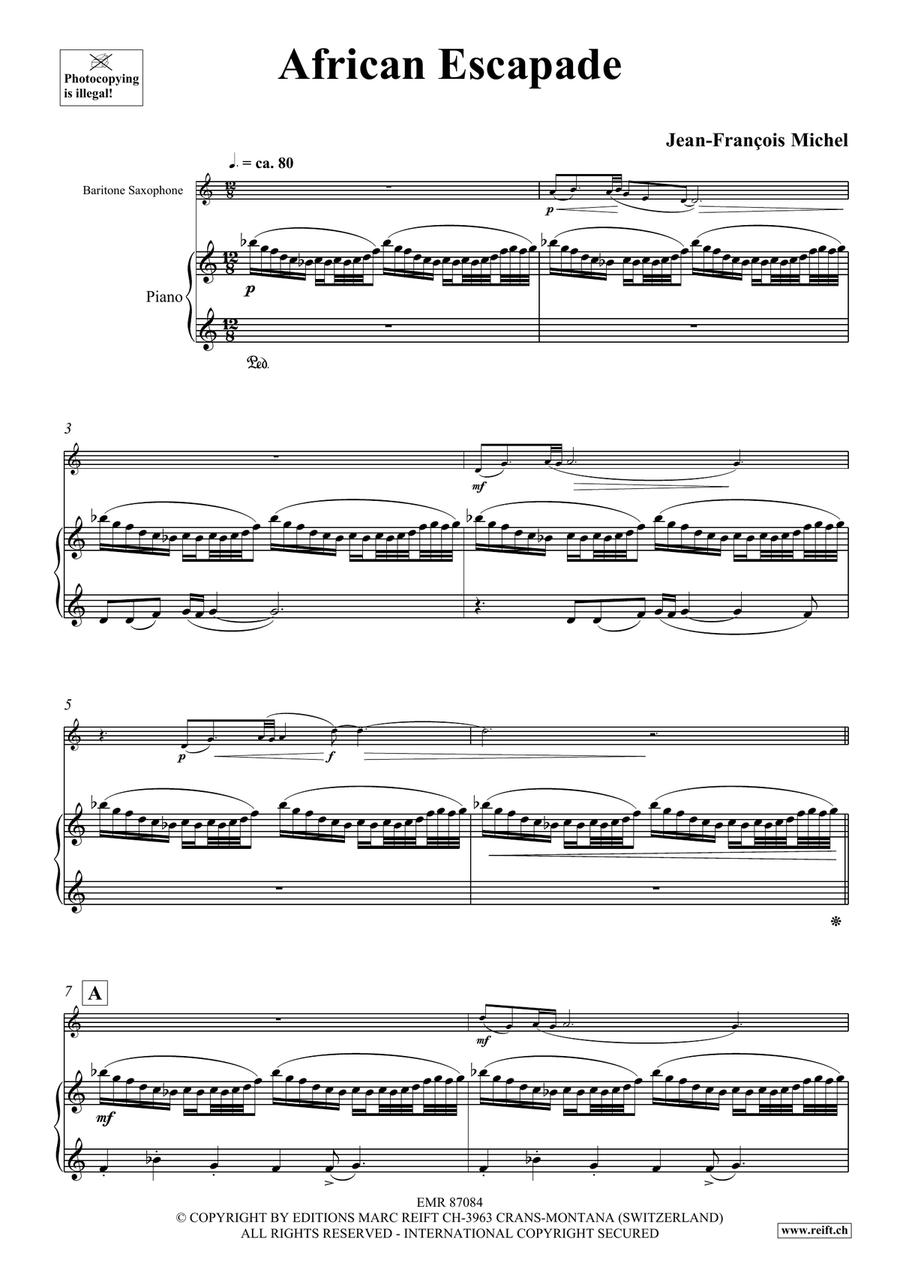 African Escapade African Escapade Baritone Saxophone scores gallery preview page 5