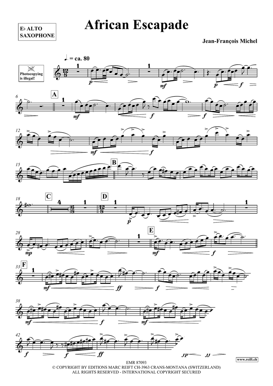 African Escapade African Escapade Alto Saxophone scores gallery preview page 4