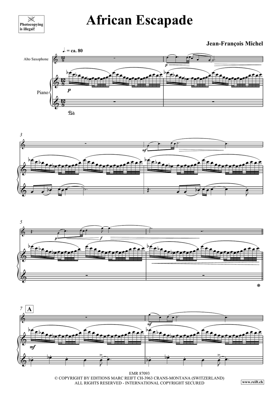 African Escapade African Escapade Alto Saxophone scores gallery preview page 5