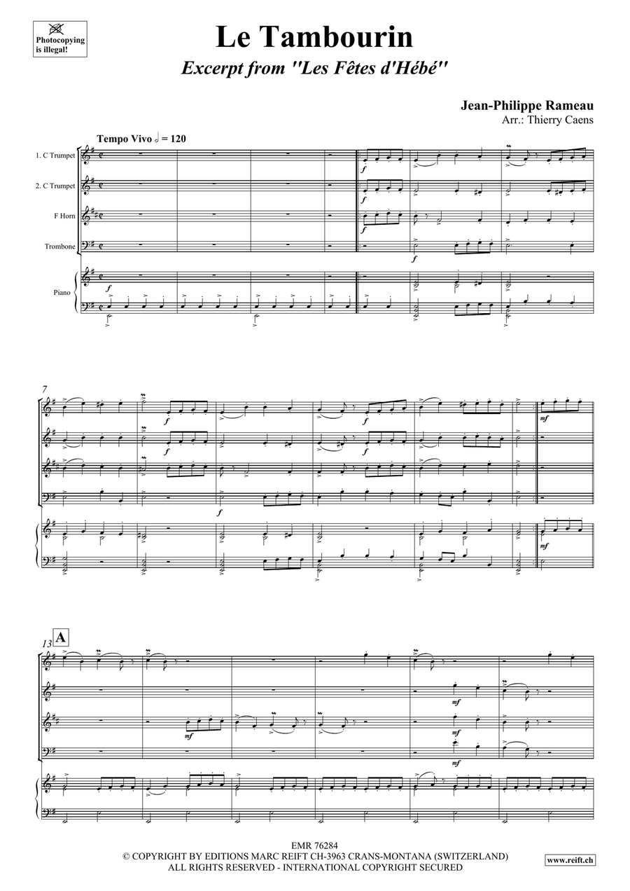 Le Tambourin Le Tambourin Brass Quartet scores gallery preview page 3