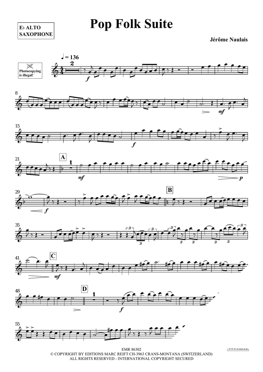 Pop Folk Suite Pop Folk Suite Alto Saxophone scores gallery preview page 4