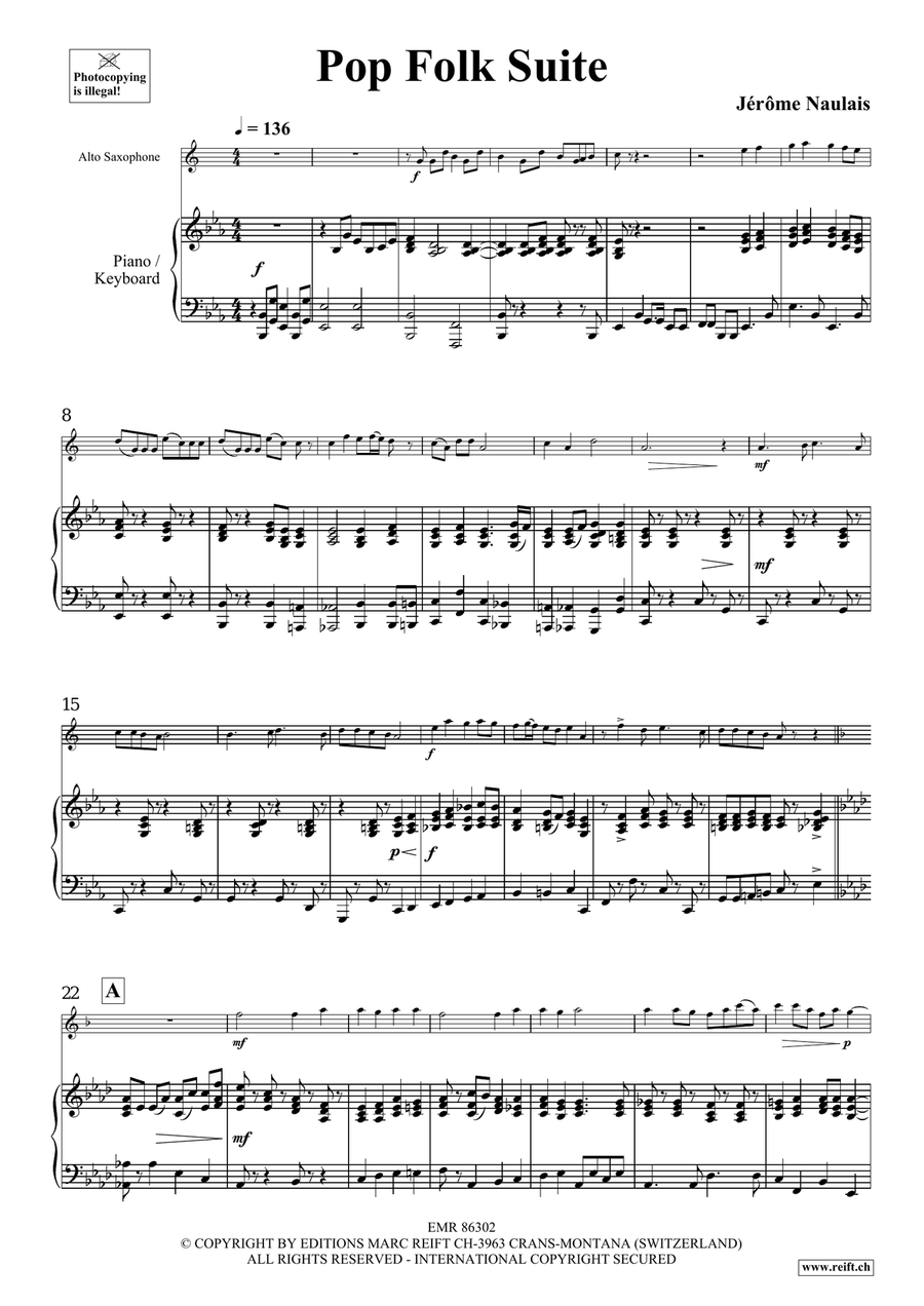 Pop Folk Suite Pop Folk Suite Alto Saxophone scores gallery preview page 5